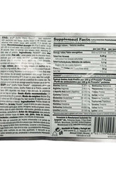 Supplement facts label for Amix Zero Pro Whey Native Isolate Protein Sample detailing nutritional information.